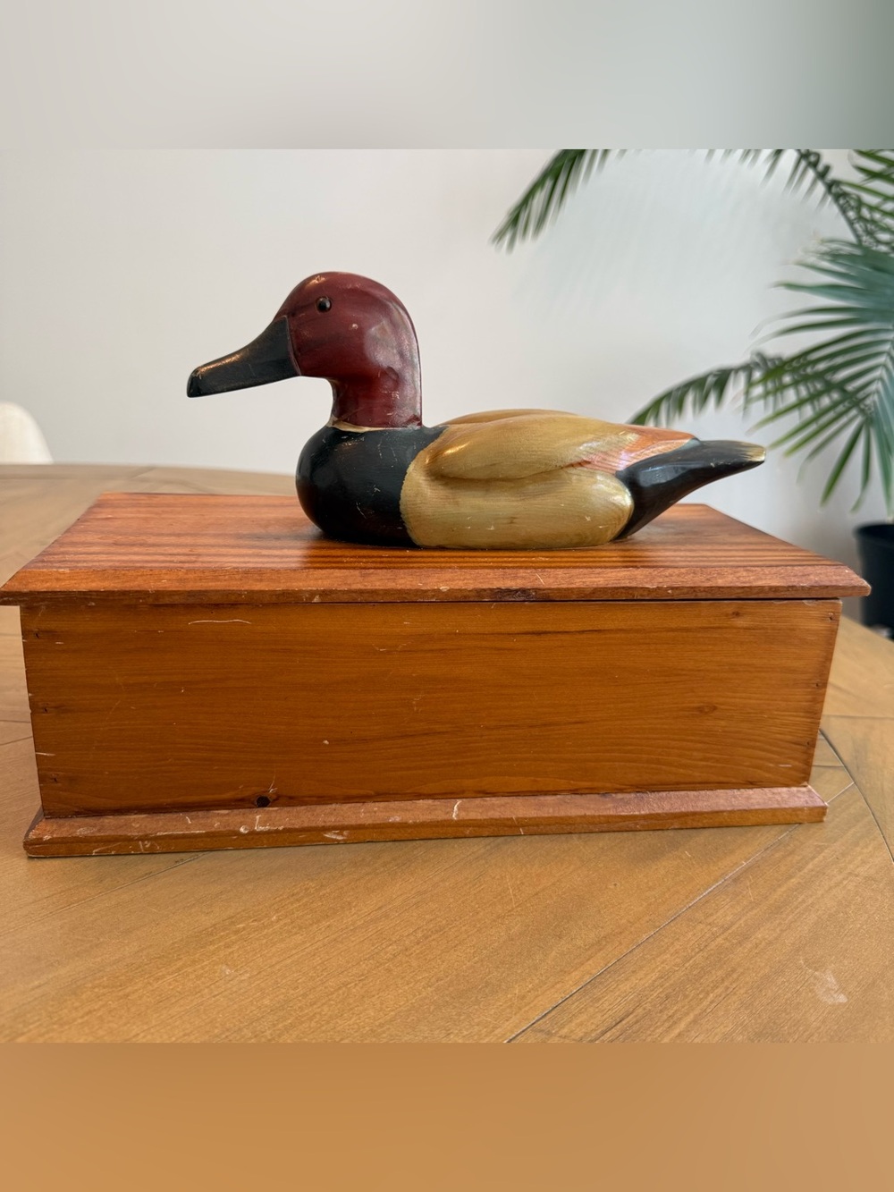 Wooden duck trinket box
